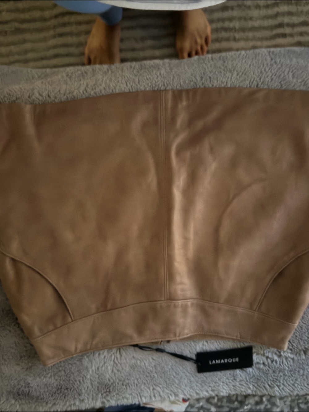 LAMARQUE PEGGY A Line Lthr Skirt Camel - NWT - Picture 11 of 11